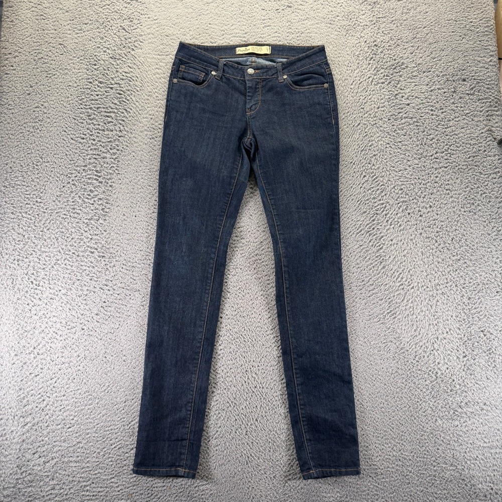 Papaya Jeans Womens 7 Blue Cotton Denim Skinny Leg Workwear Faded Travel Stretch